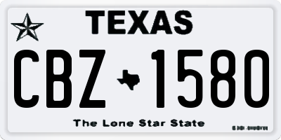 TX license plate CBZ1580