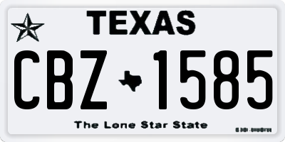 TX license plate CBZ1585
