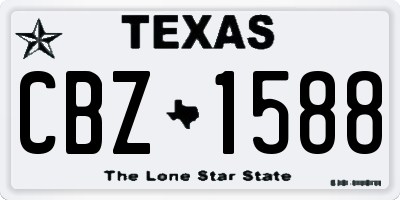 TX license plate CBZ1588
