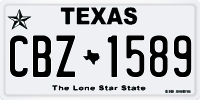 TX license plate CBZ1589