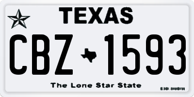 TX license plate CBZ1593