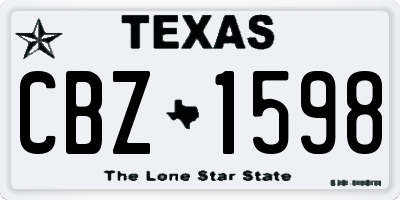 TX license plate CBZ1598