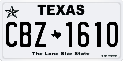 TX license plate CBZ1610