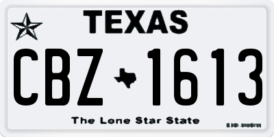 TX license plate CBZ1613