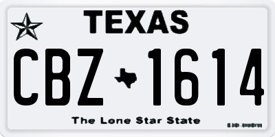 TX license plate CBZ1614
