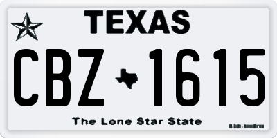 TX license plate CBZ1615