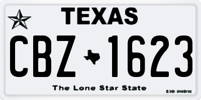 TX license plate CBZ1623