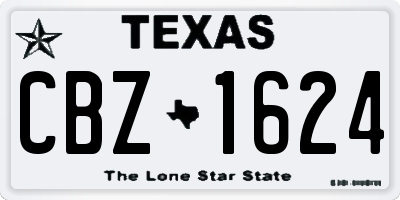 TX license plate CBZ1624