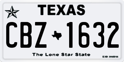 TX license plate CBZ1632