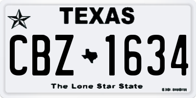 TX license plate CBZ1634