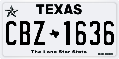 TX license plate CBZ1636