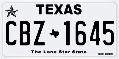 TX license plate CBZ1645