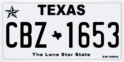 TX license plate CBZ1653