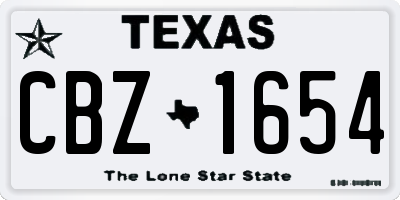 TX license plate CBZ1654