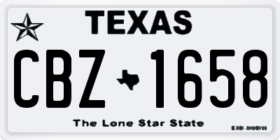 TX license plate CBZ1658