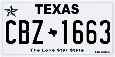 TX license plate CBZ1663