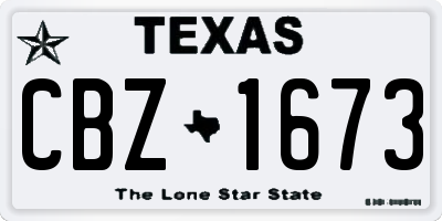 TX license plate CBZ1673