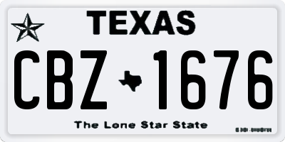TX license plate CBZ1676