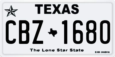 TX license plate CBZ1680