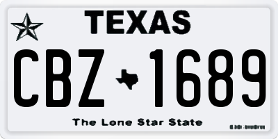 TX license plate CBZ1689