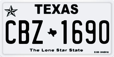 TX license plate CBZ1690