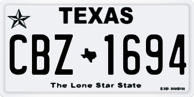 TX license plate CBZ1694