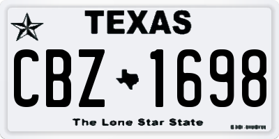 TX license plate CBZ1698