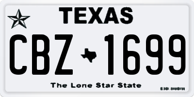 TX license plate CBZ1699