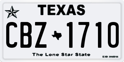 TX license plate CBZ1710