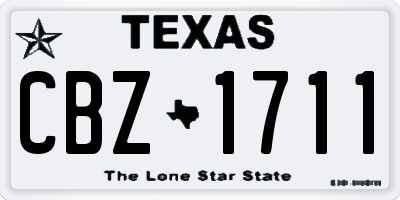 TX license plate CBZ1711