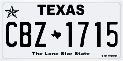 TX license plate CBZ1715