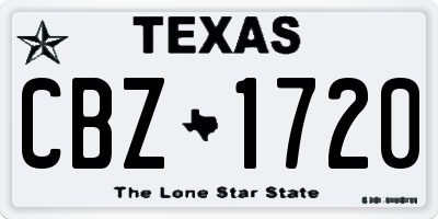 TX license plate CBZ1720