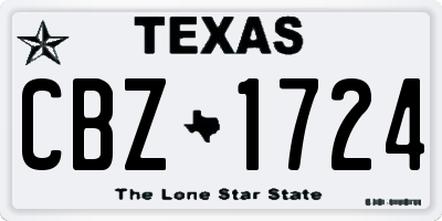 TX license plate CBZ1724