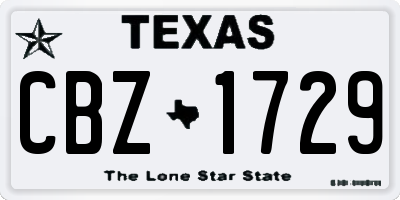 TX license plate CBZ1729