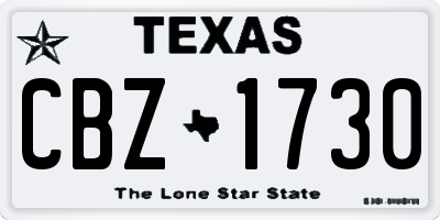 TX license plate CBZ1730