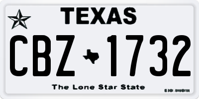 TX license plate CBZ1732