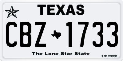 TX license plate CBZ1733