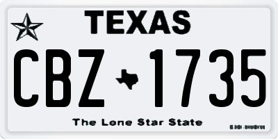 TX license plate CBZ1735