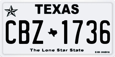 TX license plate CBZ1736