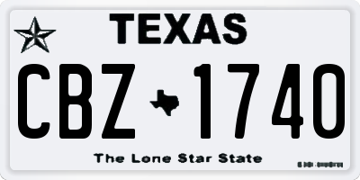 TX license plate CBZ1740