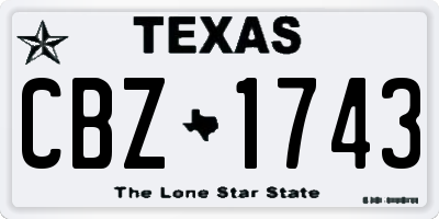 TX license plate CBZ1743