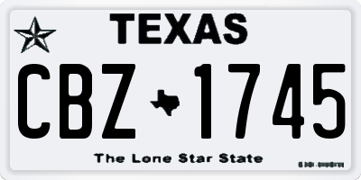 TX license plate CBZ1745