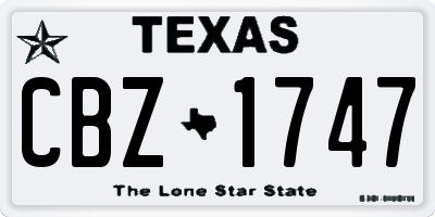 TX license plate CBZ1747