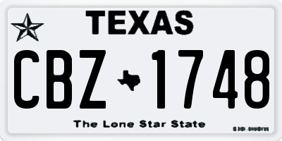 TX license plate CBZ1748