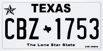 TX license plate CBZ1753