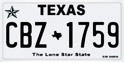 TX license plate CBZ1759