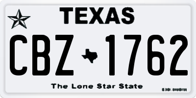 TX license plate CBZ1762