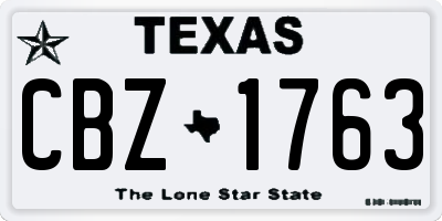 TX license plate CBZ1763