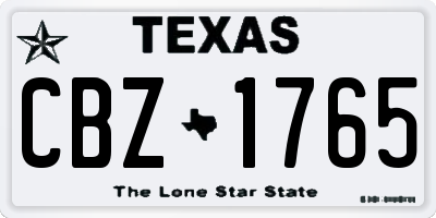 TX license plate CBZ1765