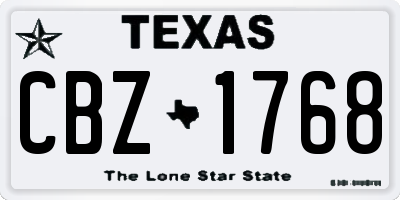 TX license plate CBZ1768